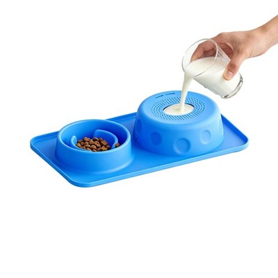 Slow Feeder Dog Bowls & Lick Bowl with Rolling Ball, Interactive Dog Bowl | Anti