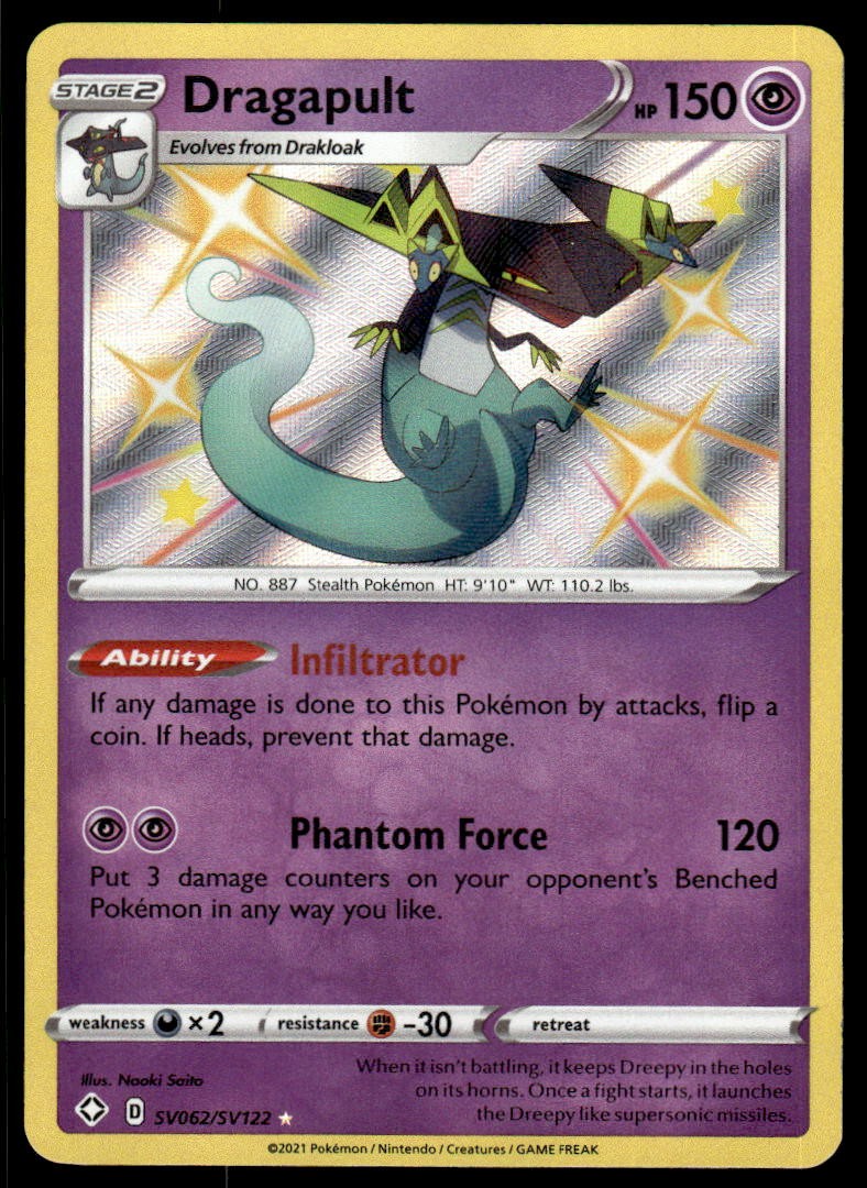 Pokemon TCG Shining Fates #SV062/SV122 Dragapult NM