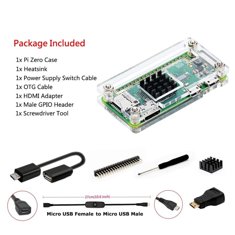 Raspberry Pi Zero Case, Case for Raspberry Pi Zero 2 w, with Heatsink, HDMI - Image 3 of 4