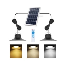 NIORSUN Solar Indoor Lights Outdoor, LED Solar Pendant Lights 3 Col... Fast Ship