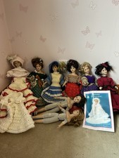 Vintage craft doll Collection 8 X bundle Of dolls And Outfits