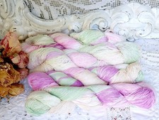 400 Gramm Seide, 4 x Garn Strang, Verlaufswolle, Garn in Pastell Bonbonfarben