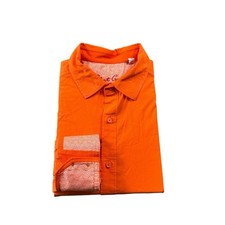 Robert Graham Vibrant Orange Cotton L/S Button Front Flip Cuff Size XL