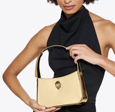 Borsa a tracolla Kurt Geiger Bond in pelle oro metallizzato prezzo consigliato £ 229