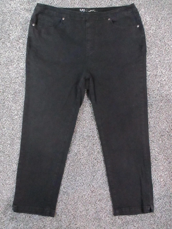 DG2 Classic Stretch Jeans Womens Large Black Jeggings Pull On Denim LT 34x24 - Image 2 of 4