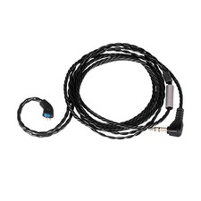 qdc DEBUT Cable 4-Core SPC IEM Flat 2-Pin 0.78mm 3.5mm L-Plug 1.2m Black