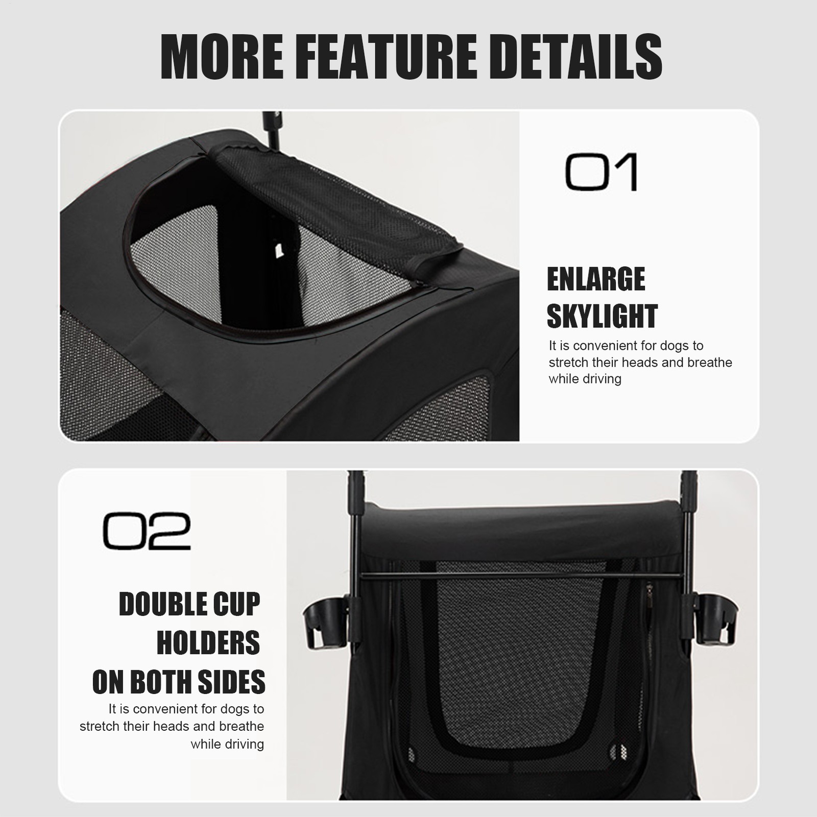 M L XL Pet Stroller Premium Foldable 4 Wheels Dog Cat Jogger Stroller Lockable