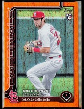 2025 Topps Update #US21 Thomas Saggese Orange Sandglitter Foil #/25