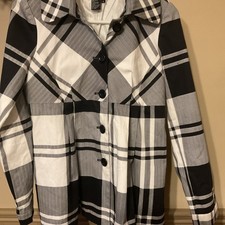Womens Sandro Black White Pleated Blazer Jacket Sz Small