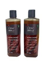 2X Dove Men Wind Down Ashwagandha White Lavender Face Body Wash 18 oz.