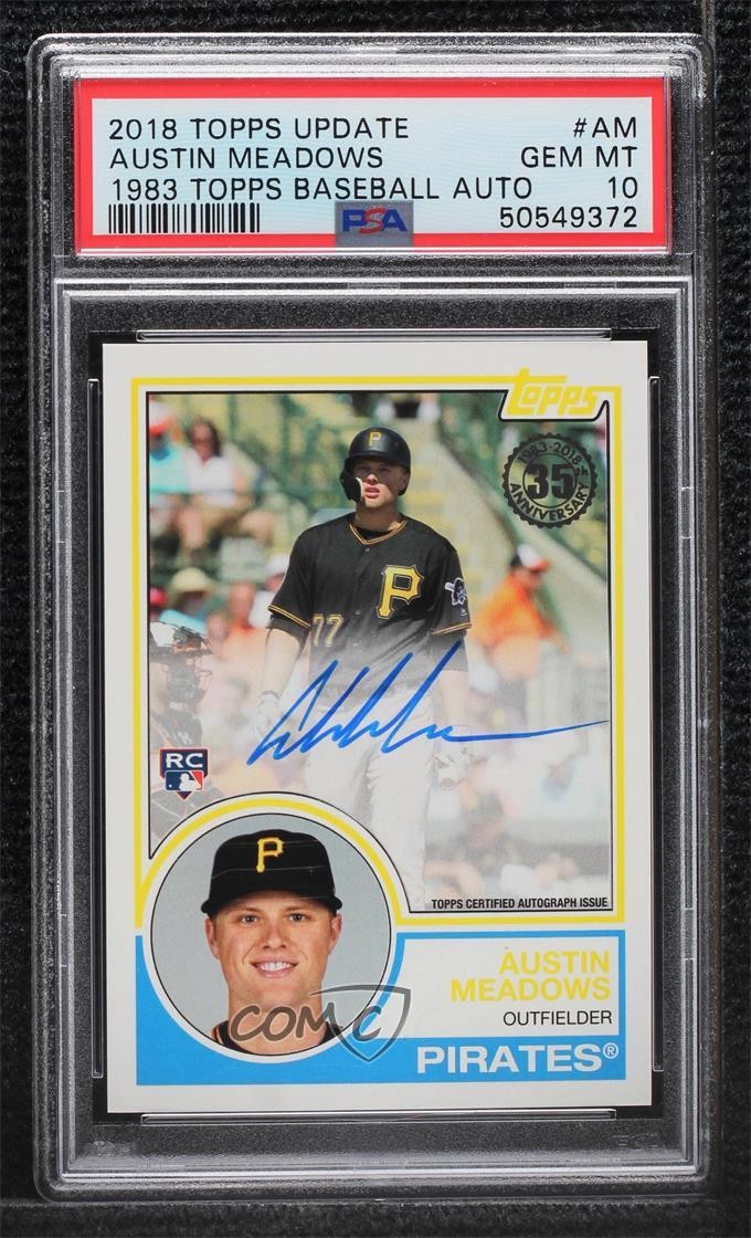 2018 Update 1983 Topps Design Austin Meadows PSA 10 GEM MT Rookie Auto RC 06z2