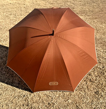Vintage Brown and Creme Large Umbrella ARAMIS Men's Cologne advertising 1980s