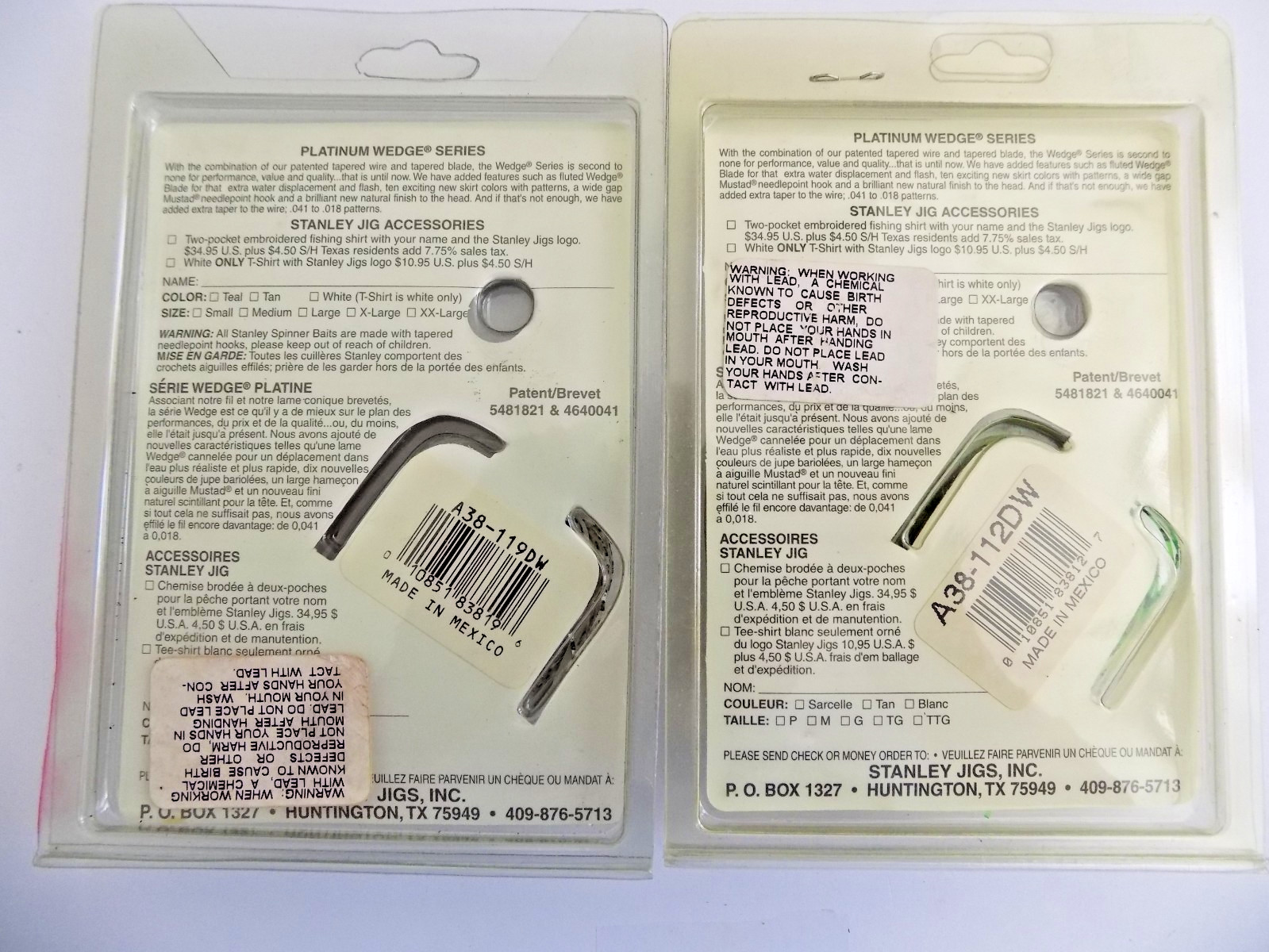 STANLEY PLATINUM VIBRA SHAFT WEDGE SPINNERBAIT 3/8 oz.  - 2 LURES - #T34 - Image 4