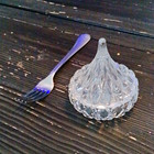Clear Cut Glass Open Salt Cellar Dish w/ Lid, Round, 1 Compartment, 2pc — photo 1