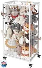 Ardier Stuffed Animal Storage Organizer with Wheels, Stuffed Animal Zoo Shelf