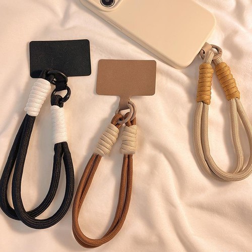 Cordon de téléphone couleur unie bracelet court pendentif sangle suspendue corde avec entretoise - Photo 5 sur 18