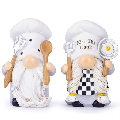 Hodao 2PCS Mother Day Kitchen Chef Gnomes Decorations Farmhouse White-2