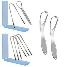 Medical Grade Tongue Scraper by JEVOLVE | Stainless Steel Tongue Cleaner