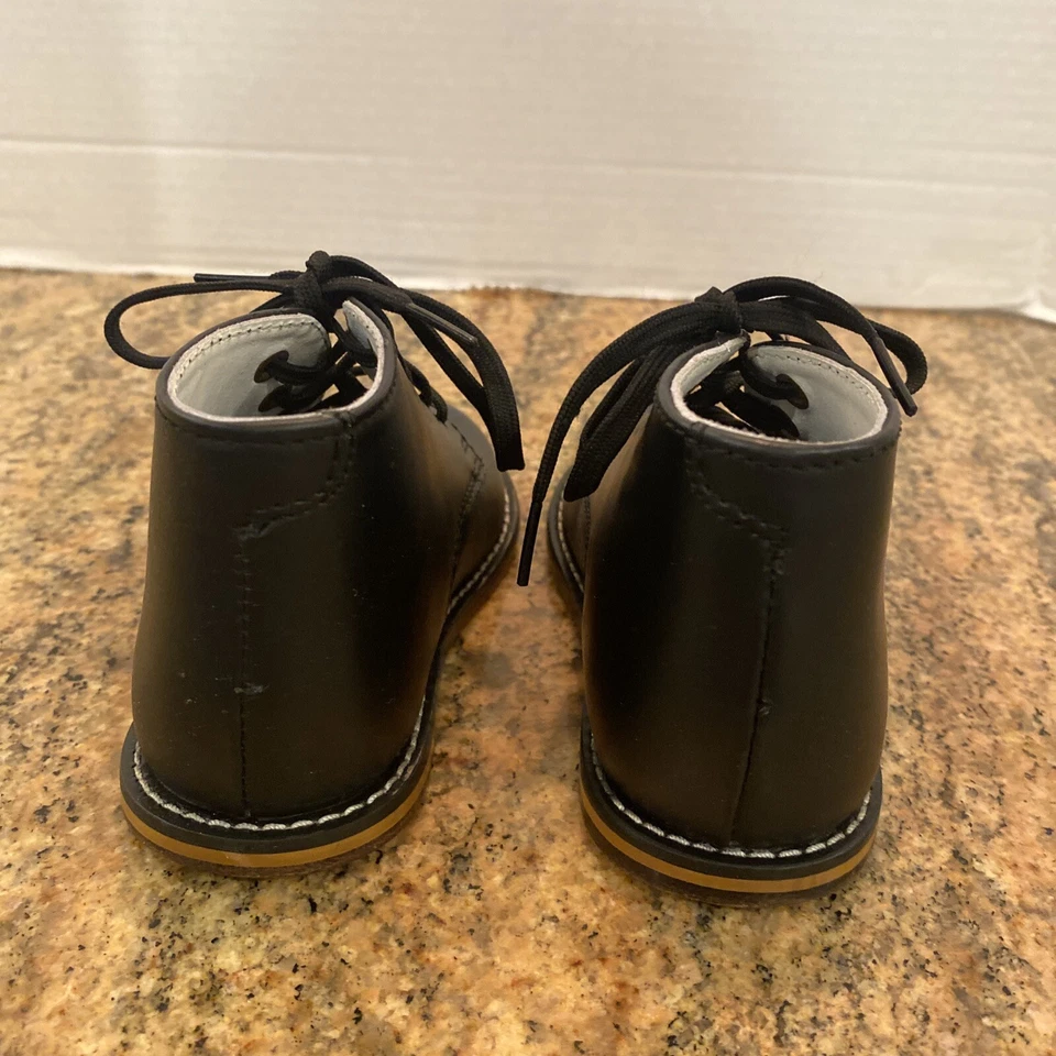 Josmo Infant/Toddler Boy's First Walker Black Pebble Lace Up Oxfords Shoes SZ 6 - Image 4 of 4