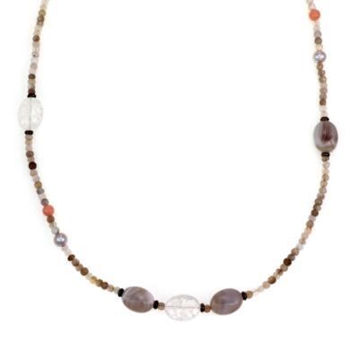 David Yurman Tweejoux Sterling Silver Multistone Assorted Bead Necklace  49