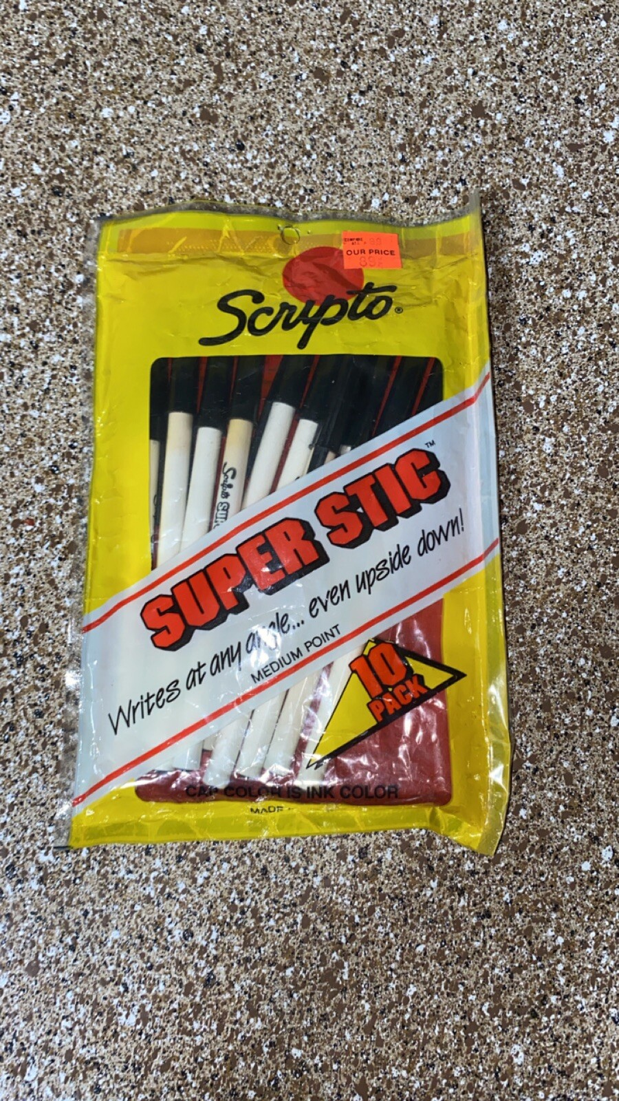 Scripto S VTG NIP 1987 SCRIPTO SUPER STIC BALL POINT PENS BLACK PACK OF 10B1019 ...