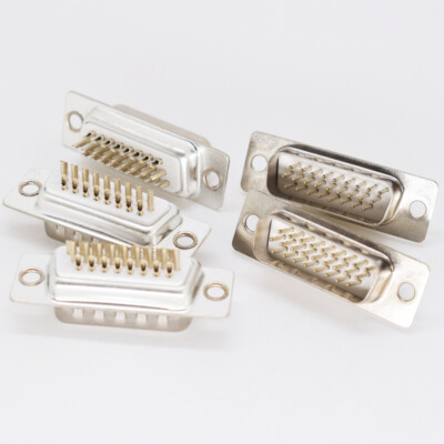 50pcs Gold Pin 26pin 3 Row D-Sub Male Socket Solder Chassis Connector RS232