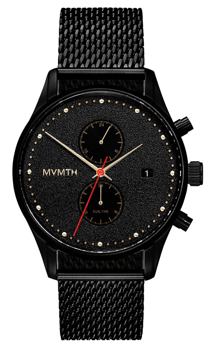MVMT Voyager Caviar Mens Dual Time Watch - 28000052-D - $160 MSRP