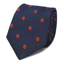 Navy Fruit Necktie Avocado Necktie Lemon Tie With Box Strawberry