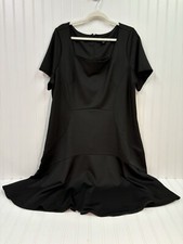 Lane Bryant Square Neck Below Knee Length Fit and Flare Black Dress Plus Size 20