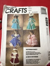 VTG 1992 McCalls 6282 Fancy Victorian Gowns for 13, 14, 16" Dolls NEW UNCUT FF