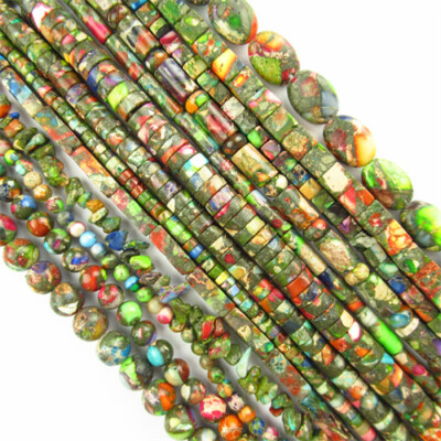 Wholesale Rainbow Sea Sediment Jasper Pyrite Different Shapes Loose Beads 15.5''
