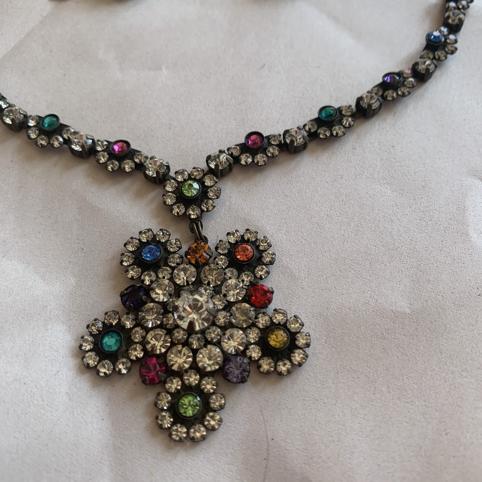 Sorrelli Retired Statement Multicolor Necklace &E… - image 2