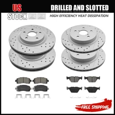Front Rear Drilled Rotors + Ceramic Pads For 2020 - 2022 Subaru Legacy Outback