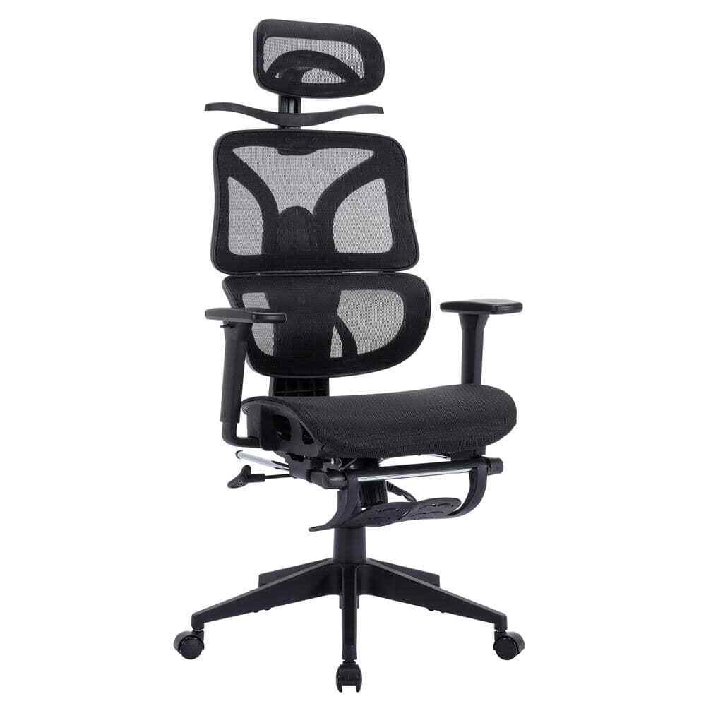 Office Chair Fabric Swivel Ergonomic Swivel Task Chair in Black with Arm new.