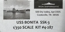 1/350 Iron Shipwright 4287 -USS Bonita  SSK-3  Submarine Resin & 3D Model Kit