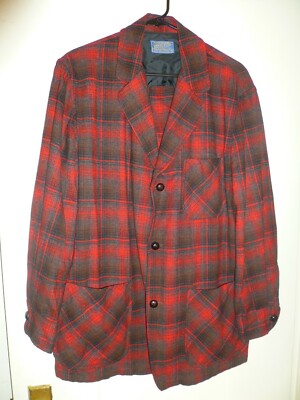 Vintage Pendleton Woolen Mills 49er Red Green Wool Plaid Shirt