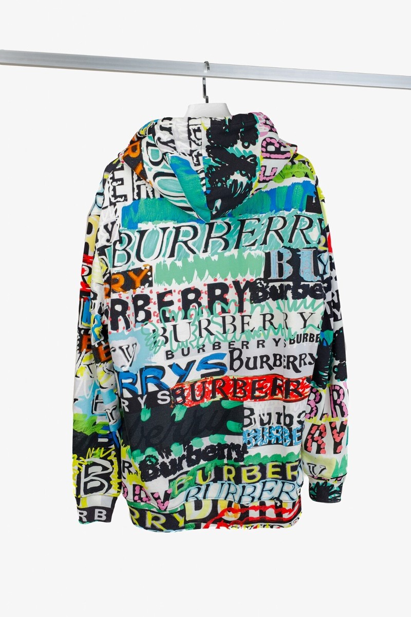 Burberry Harrington Bright Green Oversize Pop Graffiti Sweatshirt