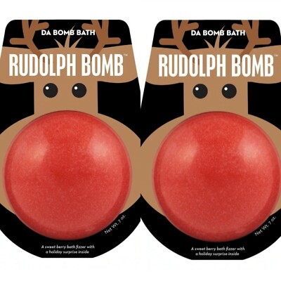 Da Bomb Bath Rudolph Bomb Bath , FUN SIZE 3.5 OZ PACK OF 2 SWEET BERRy
