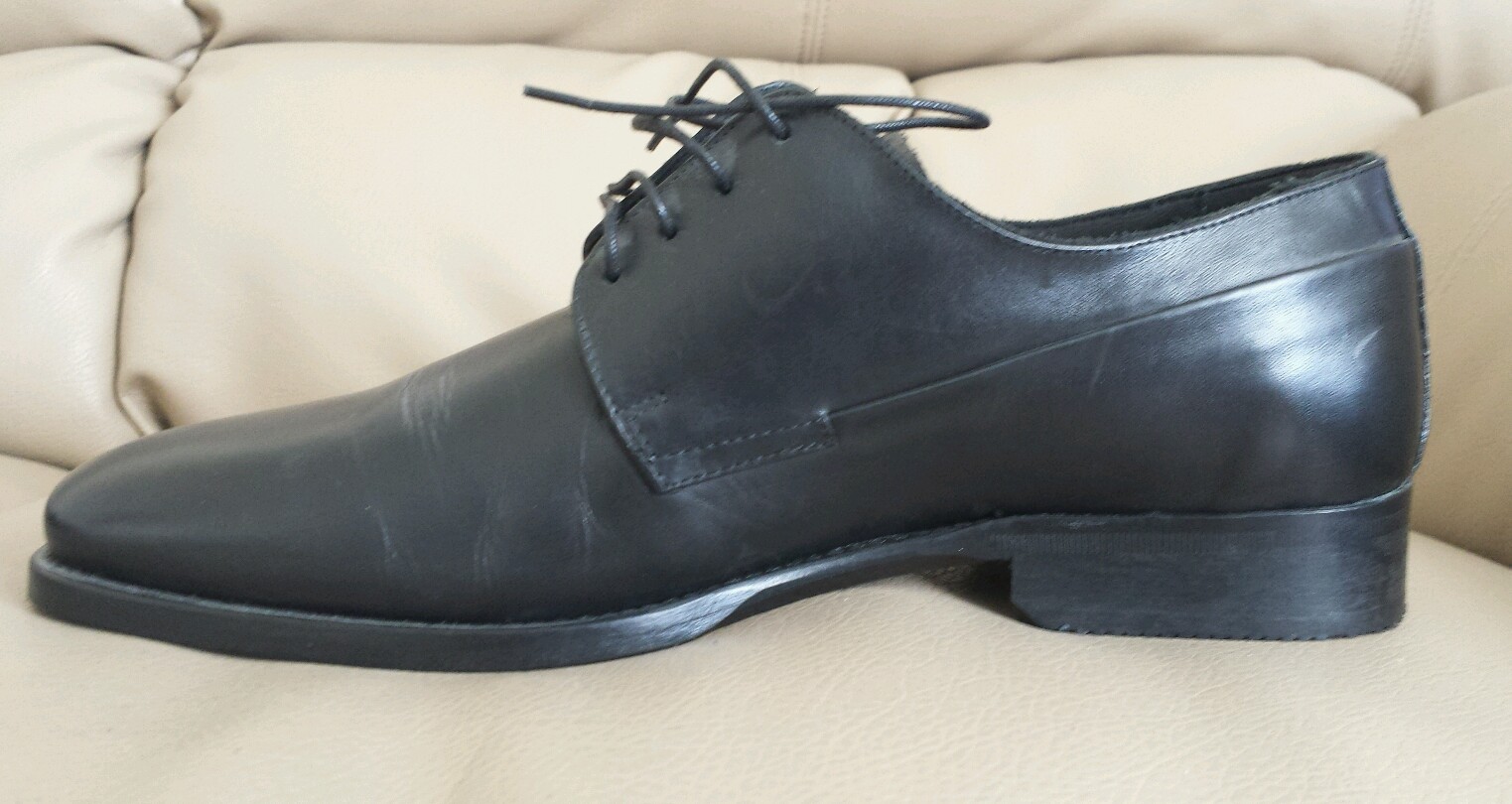 SAOLA Eduardo G Bologna suola pelle tomaia OXFORDS nero uomo AUTENTICO taglia 8 M $ 299