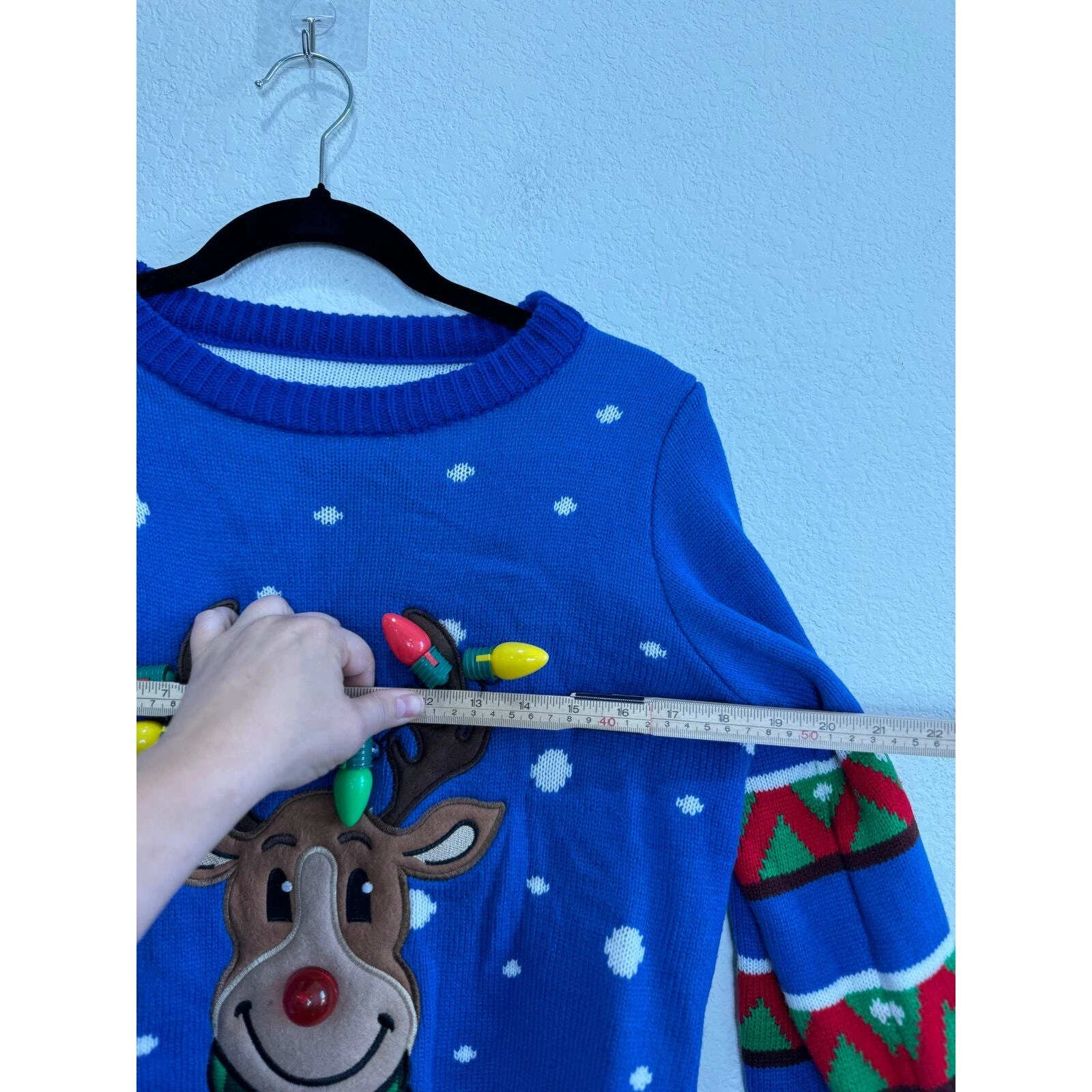 NWOT Women's Ugly Light Up Christmas Sweater Reindeer Large