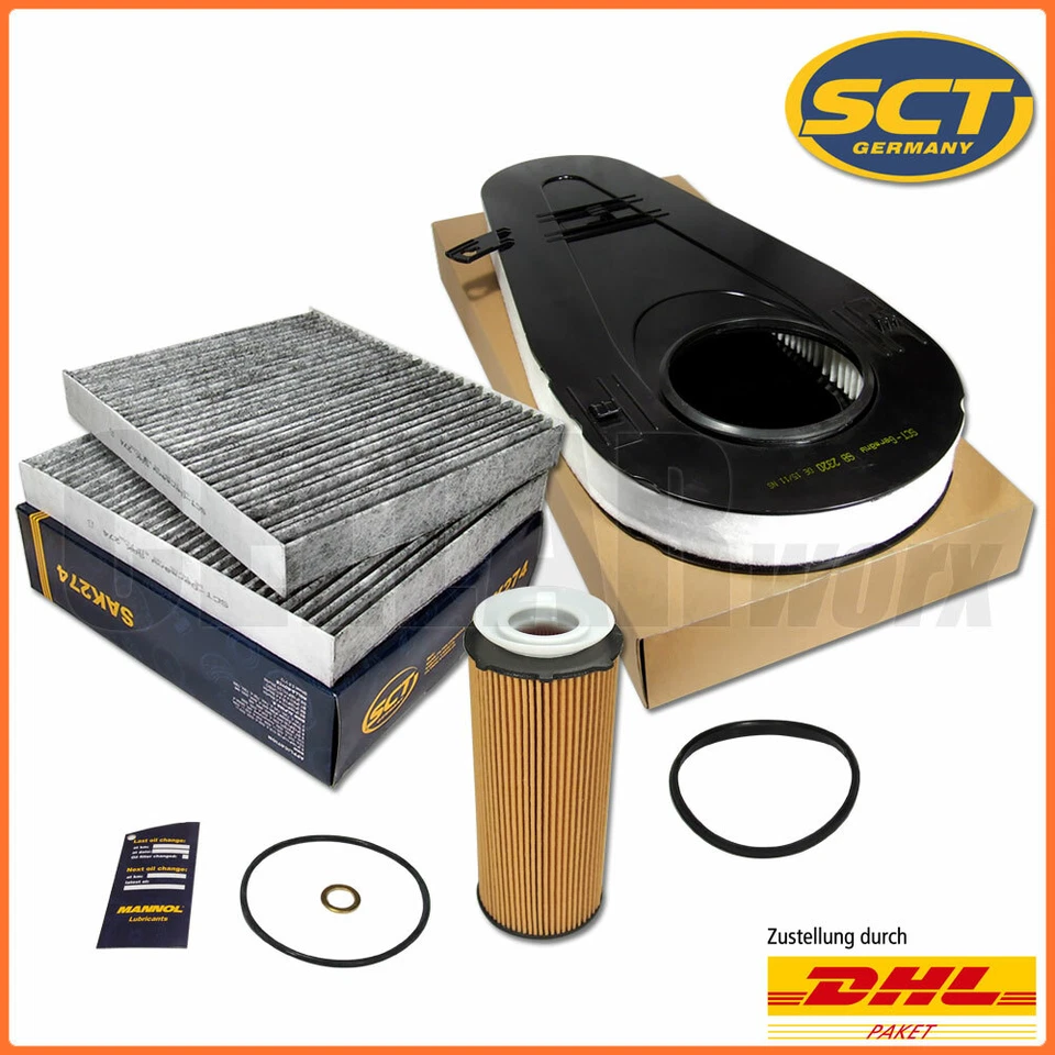 CELLARWORX BUNDLE (INSPEKTIONSPAKET) Inspektionspaket Filter Set 3tlg BMW 5er 7er F10 F11 F07 F01 525d 530d 730d 740d