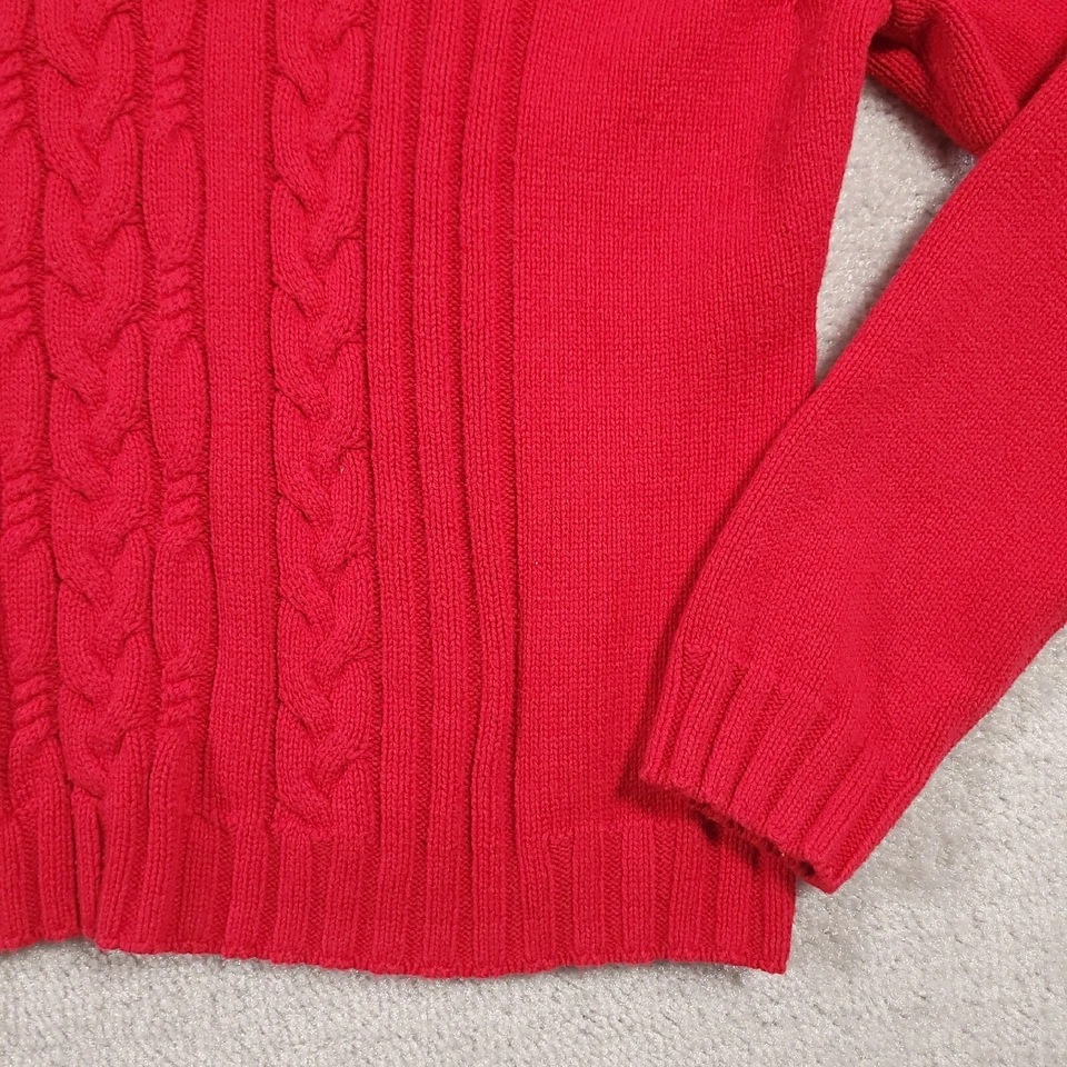 Suéter Van Heusen tejido con cable para mujer XL rojo manga larga Foto 4 de 4