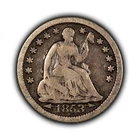1853 H10c Seated Liberty Half Dime - Arrows - Grey Patina - VG - SKU-Z5061