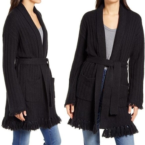 Bond Fringe Belted Cardigan Open 