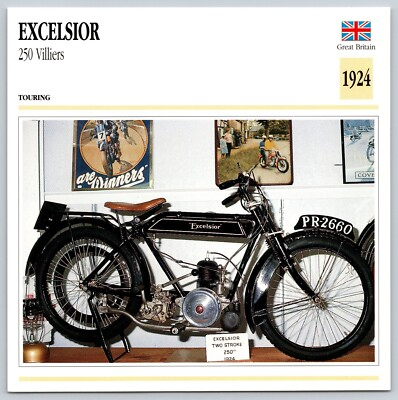 #ad Excelsior 250 Villiers 1924 Great Britain Edito Service Atlas Motorcycle Card $3.56