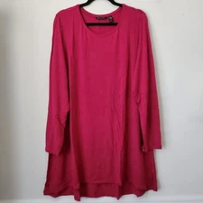 NIP/NEW H by HALSTON Essentials Heather Raspberry Long Sleeves Shirt Top 2X