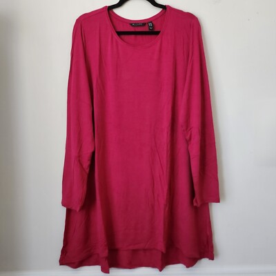 NIP/NEW H by HALSTON Essentials Heather Raspberry Long Sleeves Shirt Top 2X