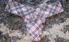 NeW Vs lace thong Panty Size small pink multi plaid 