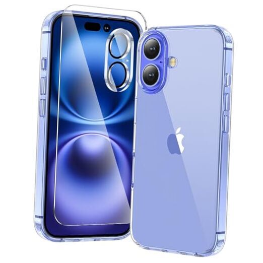 3 in 1 for iPhone 16 Case Clear,[Yellowing iPhone 16（6.1