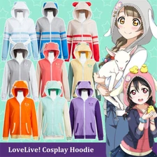 Anime Women Printed Hoodie Zip Sweatshirt Jacket Coat Cosplay Fit For LoveLive!